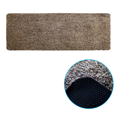Amazing Absorbent Runner Mat 150 x 57 cm - Antislip, Textured Design, Brown/Taupe/White - SuperSaverAU - view 1