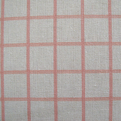 Cotton Grid Checks Oblong Table Cloth Coral 130 x 180cm - Checkered Design