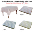 Cotton Grid Checks Oblong Table Cloth Coral 130 x 180cm - Checkered Design - SuperSaverAU - view 2