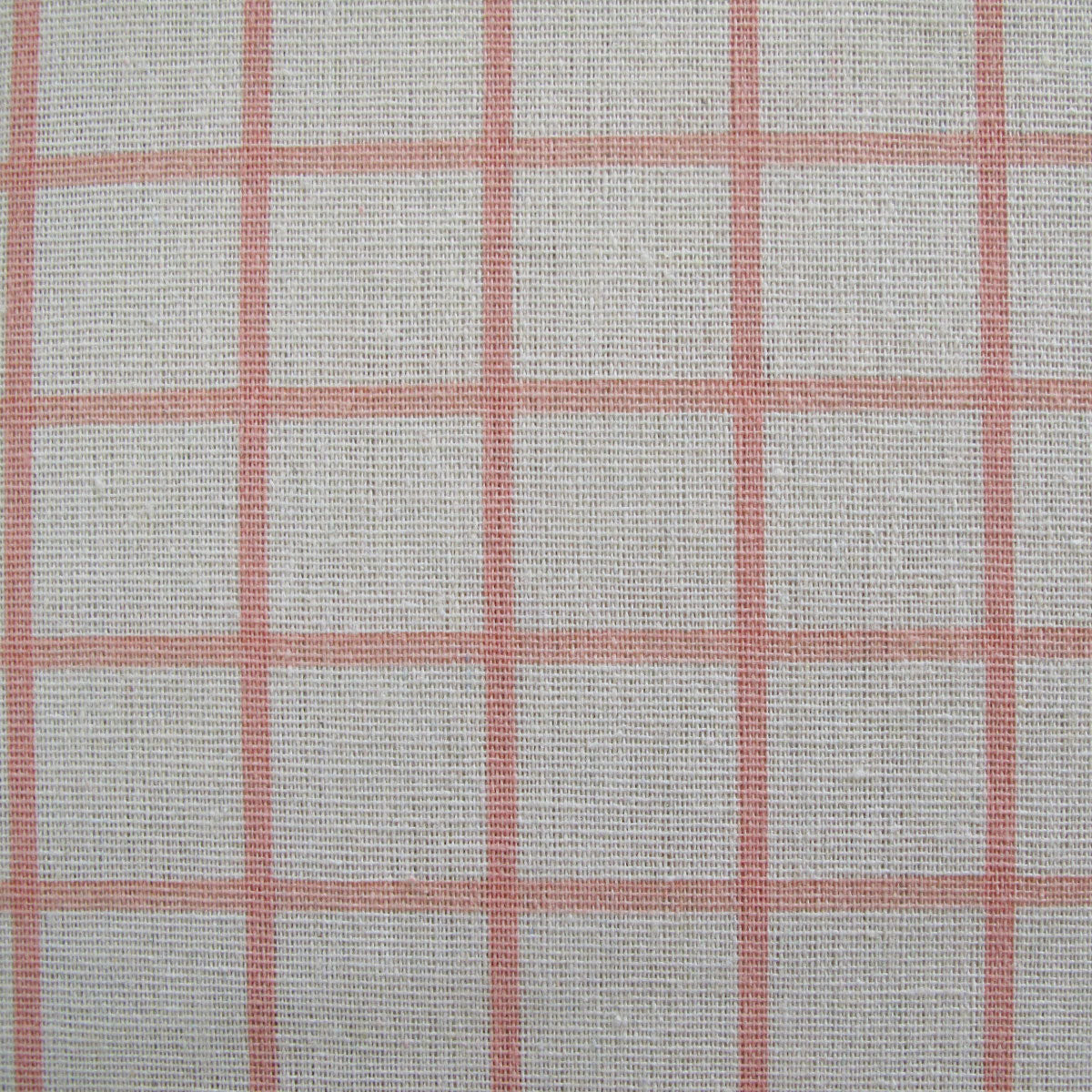 Cotton Grid Checks Oblong Table Cloth Coral 150 x 230 cm - Checkered Design