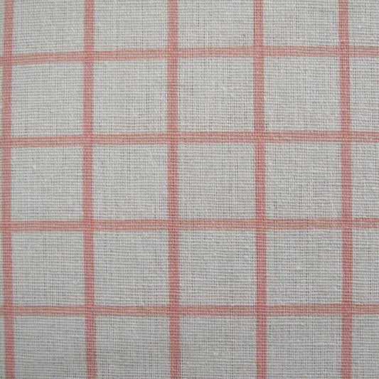 Cotton Grid Checks Oblong Table Cloth Coral 150 x 230 cm - Checkered Design