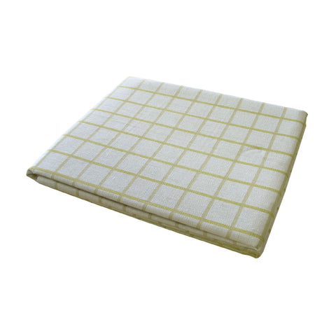 Cotton Grid Checks Oblong Table Cloth Yellow 150 x 230cm - Checkered Design - SuperSaverAU - view 1