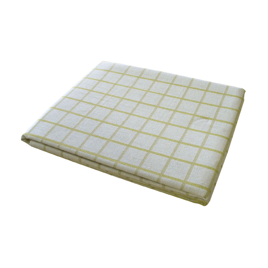 Cotton Grid Checks Oblong Table Cloth Yellow 150 x 230cm - Checkered Design - SuperSaverAU - view 1