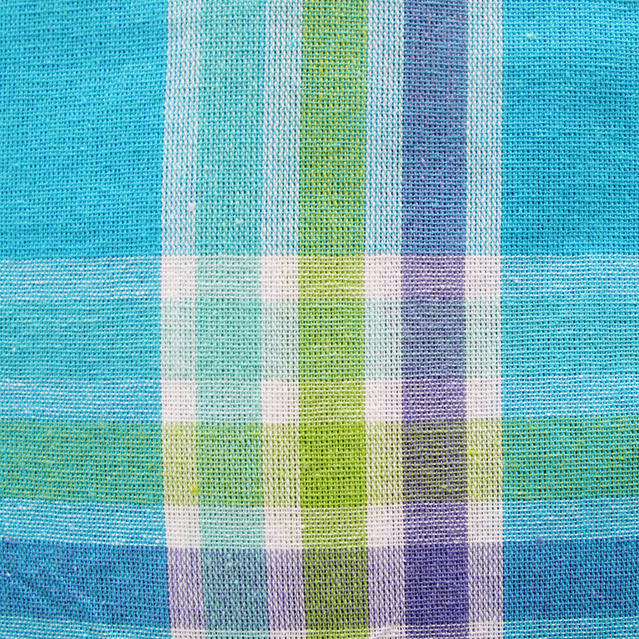 100% Cotton Plaid Checks Round Table Cloth 180cm Diameter - Blue, Machine Washable - SuperSaverAU - view 1