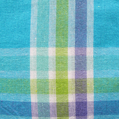 Cotton Plaid Checks Oblong Table Cloth Blue 130 x 180cm - Stylish Checkered Design