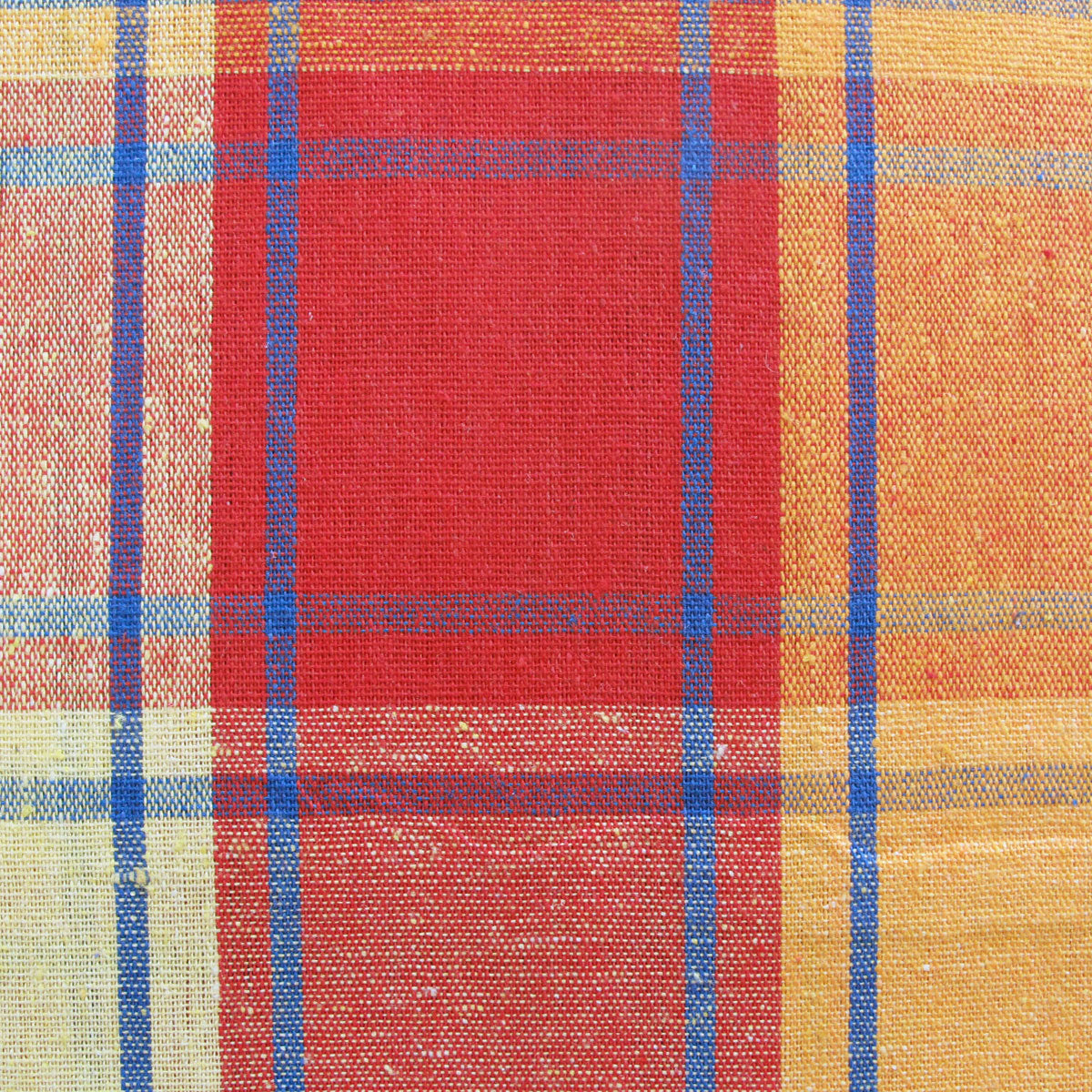 Cotton Plaid Checks Round Table Cloth 180cm Diameter - Yellow, Machine Washable - SuperSaverAU - view 2