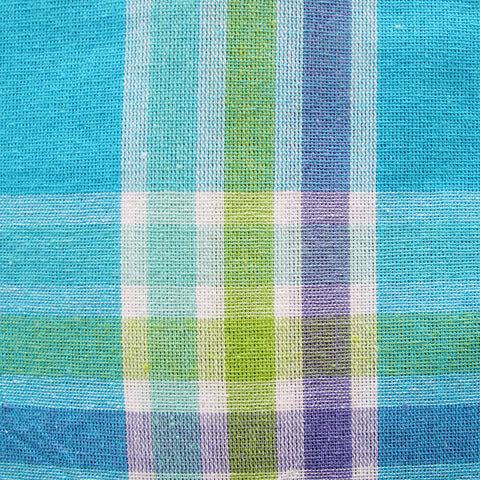 Cotton Plaid Checks Oblong Table Cloth Blue 150 x 230 cm - Checkered Design - SuperSaverAU - view 1