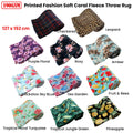 Cockatoo Sky Blue 190GSM Fashion Printed Ultra Soft Coral Fleece Throw 127 x 152cm - SuperSaverAU - view 2