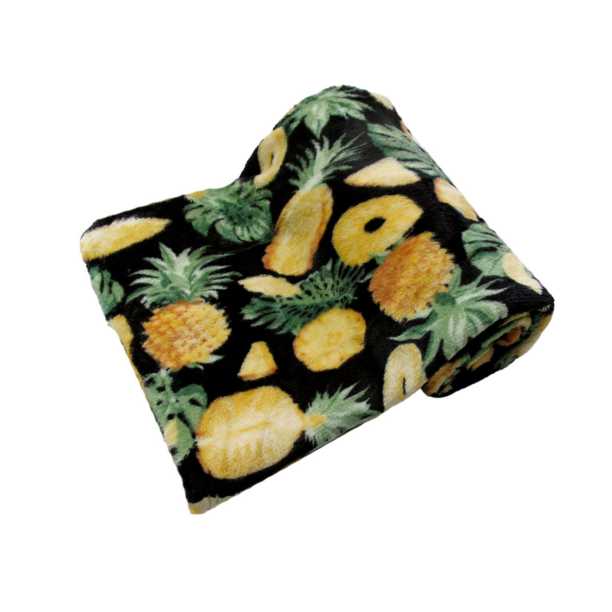 Pineapple 190GSM Fashion Printed Ultra Soft Coral Fleece Throw 127 x 152cm