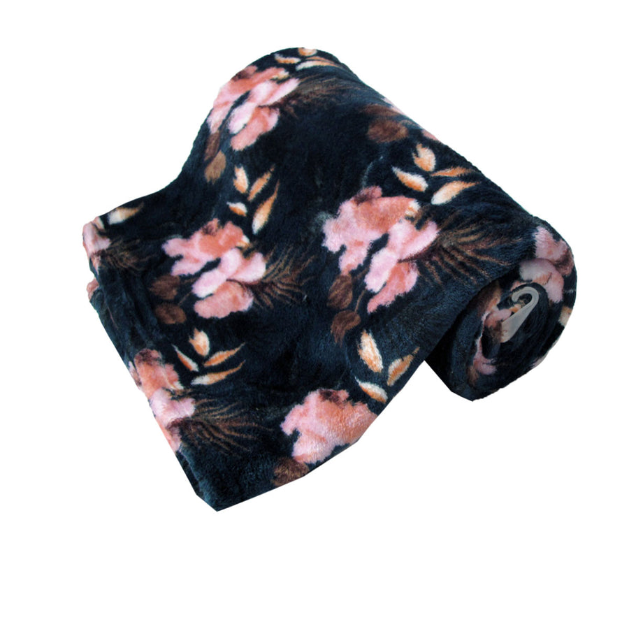 Roxy 190GSM Fashion Printed Ultra Soft Coral Fleece Throw 127 x 152cm - SuperSaverAU - view 1