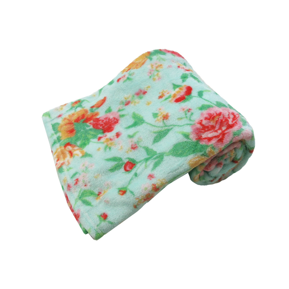 Tropical Floral Coral Fleece Throw 127 x 152cm - 190GSM, Soft Polyester - SuperSaverAU - view 1