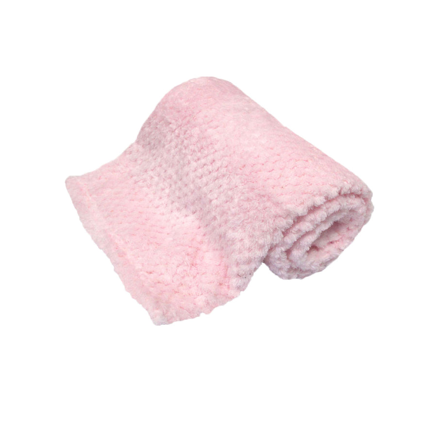 180GSM Soft Popcorn Coral Fleece Throw Rug 127 x 152cm Baby Pink - Designed in Australia - SuperSaverAU - view 1