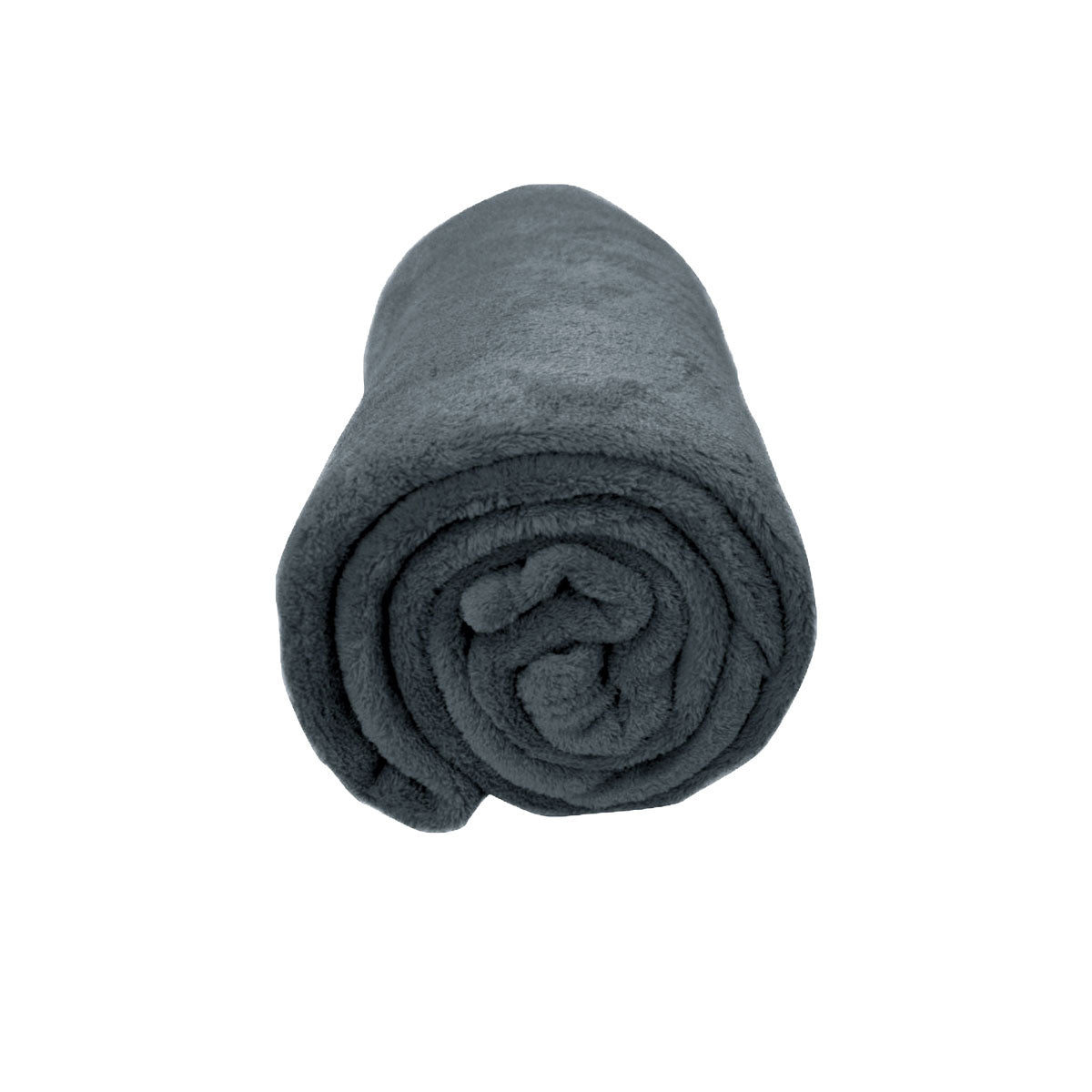Solid Colour Soft Coral Fleece Throw Rug 127 x 152 cm Charcoal - 200gsm - SuperSaverAU - view 1