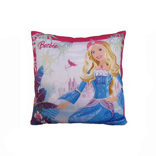 Disney Barbie Filled Square Cushion - 40 x 40 cm, Printed Design, Machine Washable