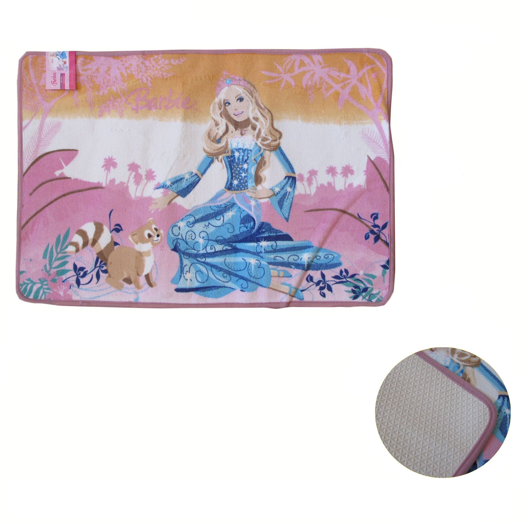 Barbie Non Slip Floor Rug 50 x 75 cm - Tropical Island Design, Polyester - SuperSaverAU - view 1