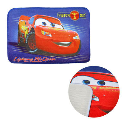 Kids Cartoon Rubber Backed Floor Mat 50 x 80cm - Non-slip, McQueen Design