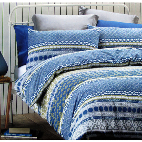 Belmondo Angelique Easy Care Quilt Cover Set King - Geometric Print Design - SuperSaverAU - view 1