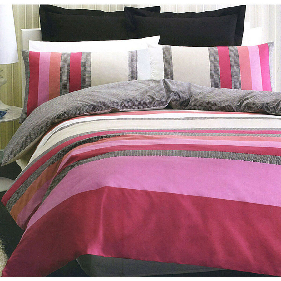 Belmondo Cavalli Quilt Cover Set King - Striped Polyester Cotton, Modern Design - SuperSaverAU - view 1