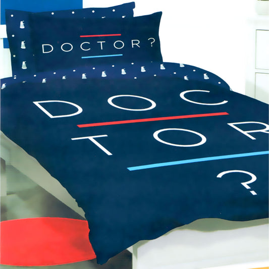 Doctor Who Quilt Cover Set Queen - Colorful Print Design, Polyester Fabric
