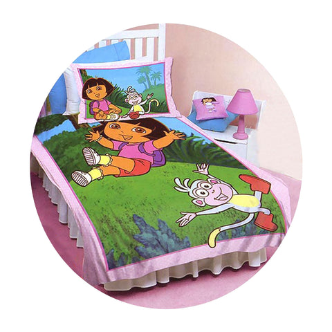 Dora The Explorer Quilt Cover Set Friends Double - 180 x 210 cm, Polyester Cotton - SuperSaverAU - view 1