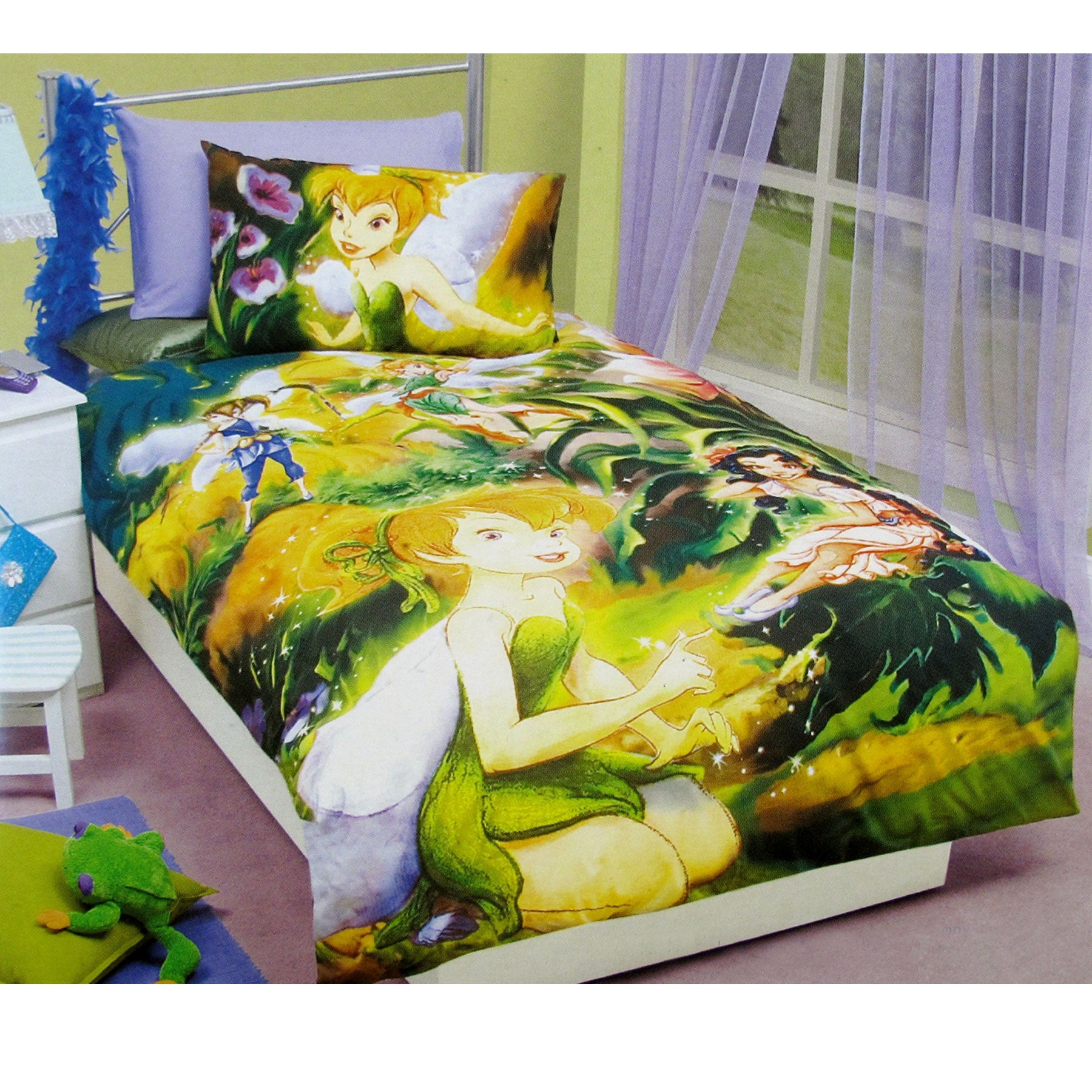 Disney Fairies Tinkerbell Quilt Cover Set Double - Girls Theme Print/Embroidery - SuperSaverAU - view 1