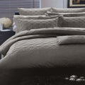 Geometric Tuck Linen Quilt Cover Set Queen - 225TC, Polyester Cotton, 3 Pieces - SuperSaverAU - view 1