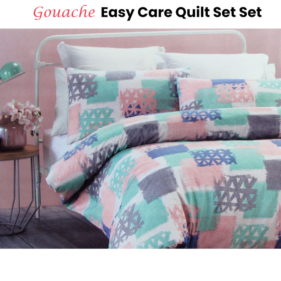 Belmondo Gouache Niro Easy Care Quilt Cover Set Queen - Geometric Print Design - SuperSaverAU - view 1