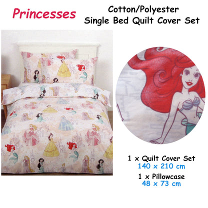 Caprice Disney Princesses Pink Quilt Cover Set Single 140x210 cm