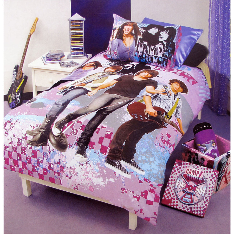 Disney Camp Rock Rockstar Quilt Cover Set Single - Polyester Cotton, Colorful Teen Design - SuperSaverAU - view 1