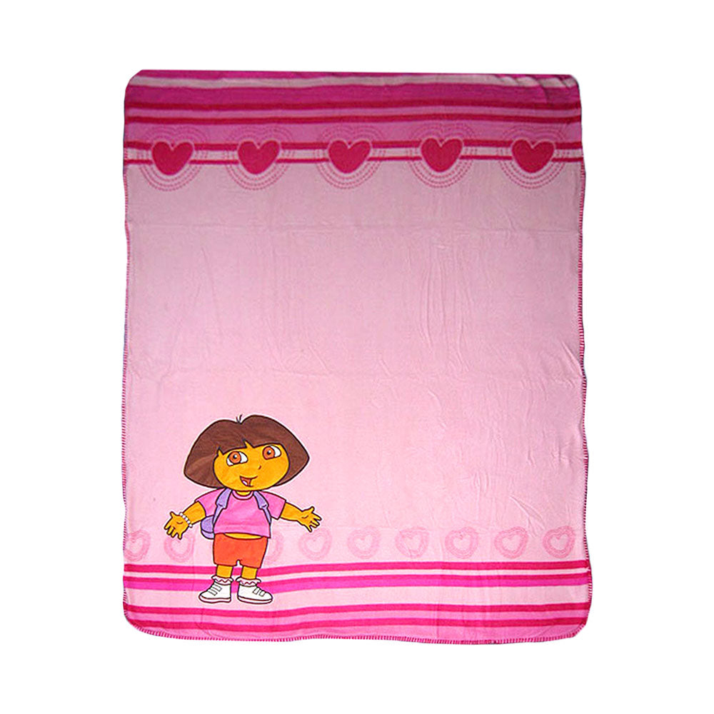 Caprice Dora Explorer Pink Heart Throw Rug 127 x 152 cm - Polar Fleece - SuperSaverAU - view 1