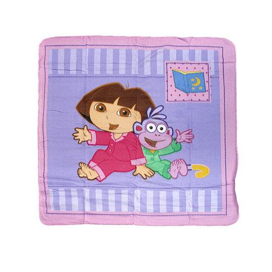 Caprice Dora Explorer Polar Fleece Throw Rug with Monkey 100 x 100 cm
