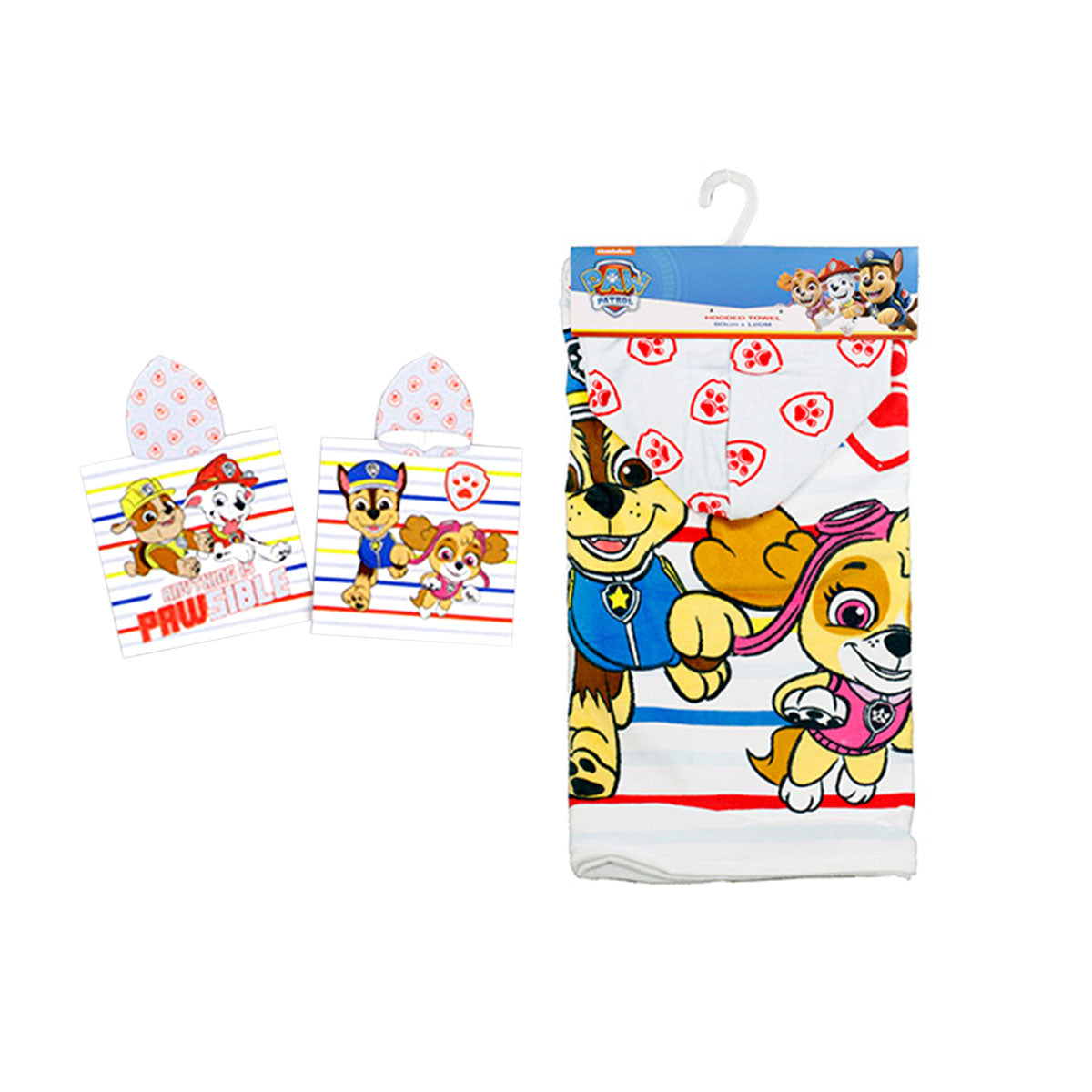 Caprice Paw Patrol Cotton Hooded Towel 60 x 120 cm - Soft & Absorbent - SuperSaverAU - view 1