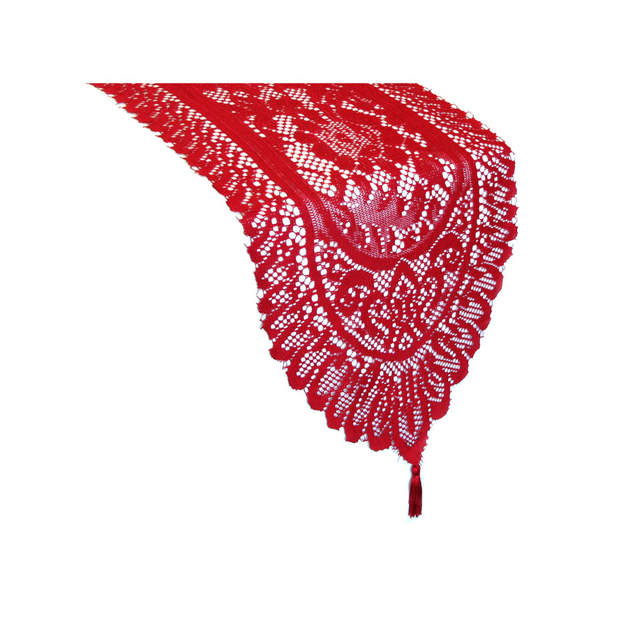 Logan Red Lace Table Runner 33 x 137 cm - Timeless Design, Easy Care - SuperSaverAU - view 1