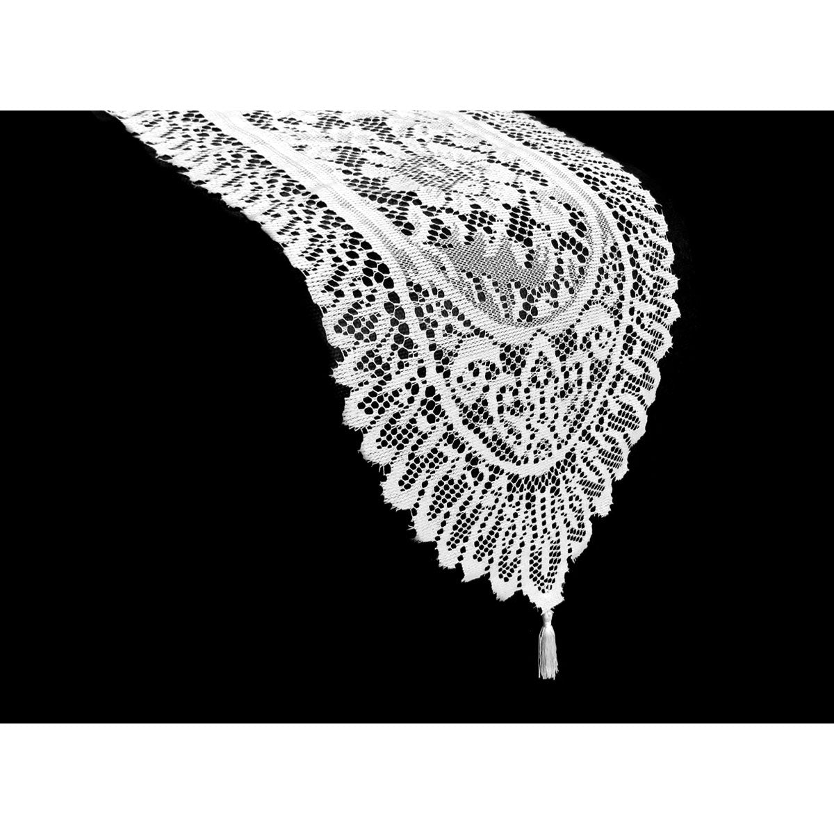 Logan White Lace Table Runner 33 x 137 cm - Timeless Design, Easy Care - SuperSaverAU - view 1