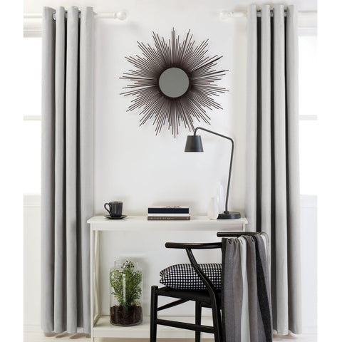 Designers Choice Linen Cotton Eyelet Curtains Grey 140 x 213cm - Solid Colour, 3 Pass Coating - SuperSaverAU - view 1