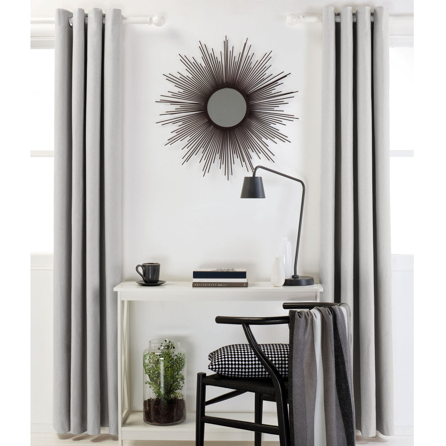 Designers Choice Linen Cotton Eyelet Curtains Grey 140 x 213cm - Solid Colour, 3 Pass Coating - SuperSaverAU - view 1