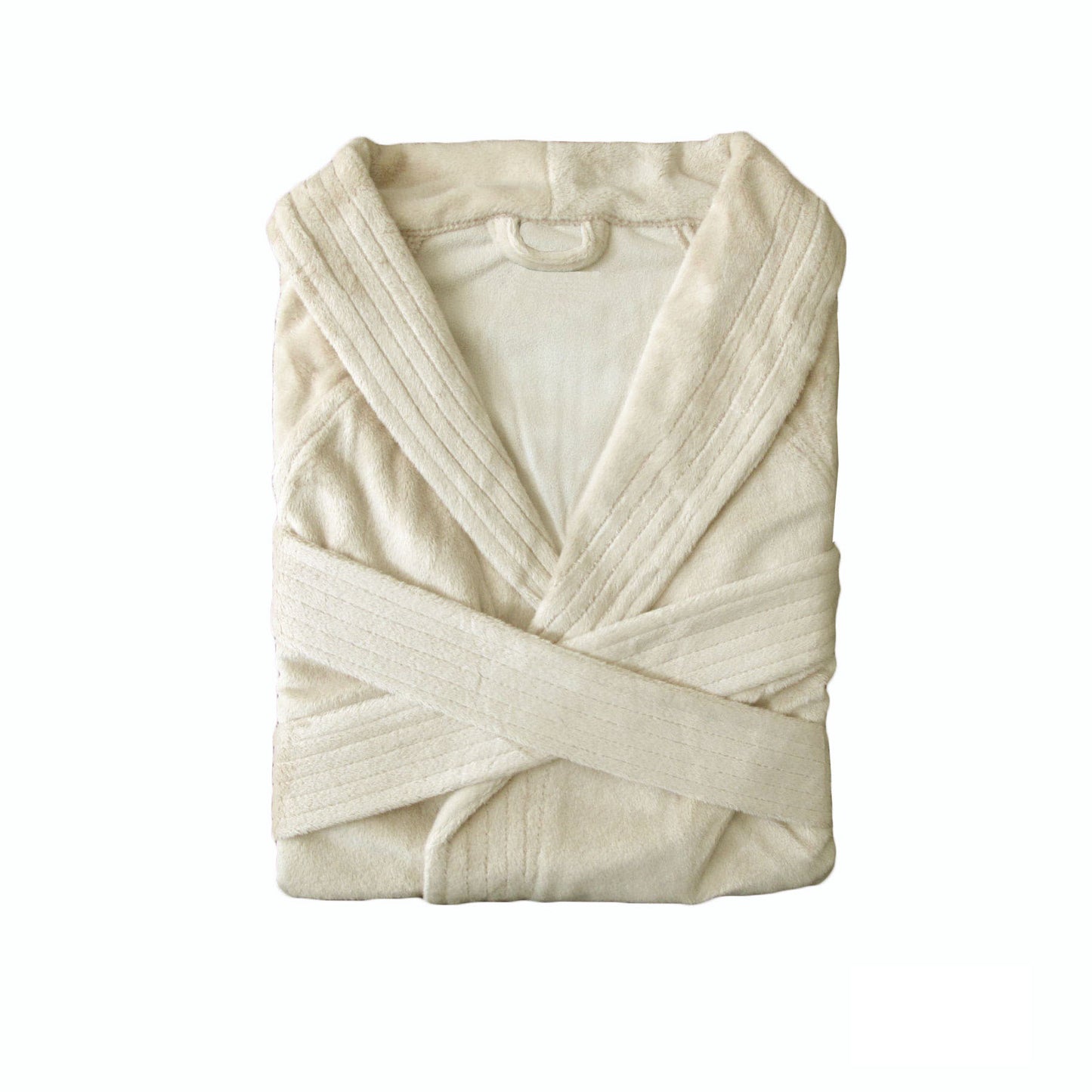 Phase 2 Suede-Mink Bath Robe Ecru, Solid Colour, 100% Polyester, 1 x Bath Robe