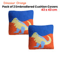 Dinosaur Embroidered Quilted Cushion Covers Pack of 2, 43 x 43 cm - SuperSaverAU - view 2