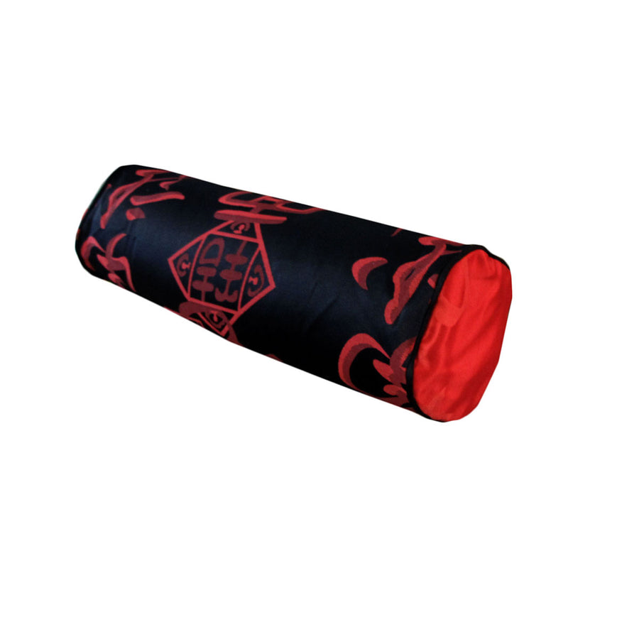 Phase 2 Warlord Jacquard Red Neckroll Cover 15 x 48 cm - Stylish Calligraphy Design - SuperSaverAU - view 1