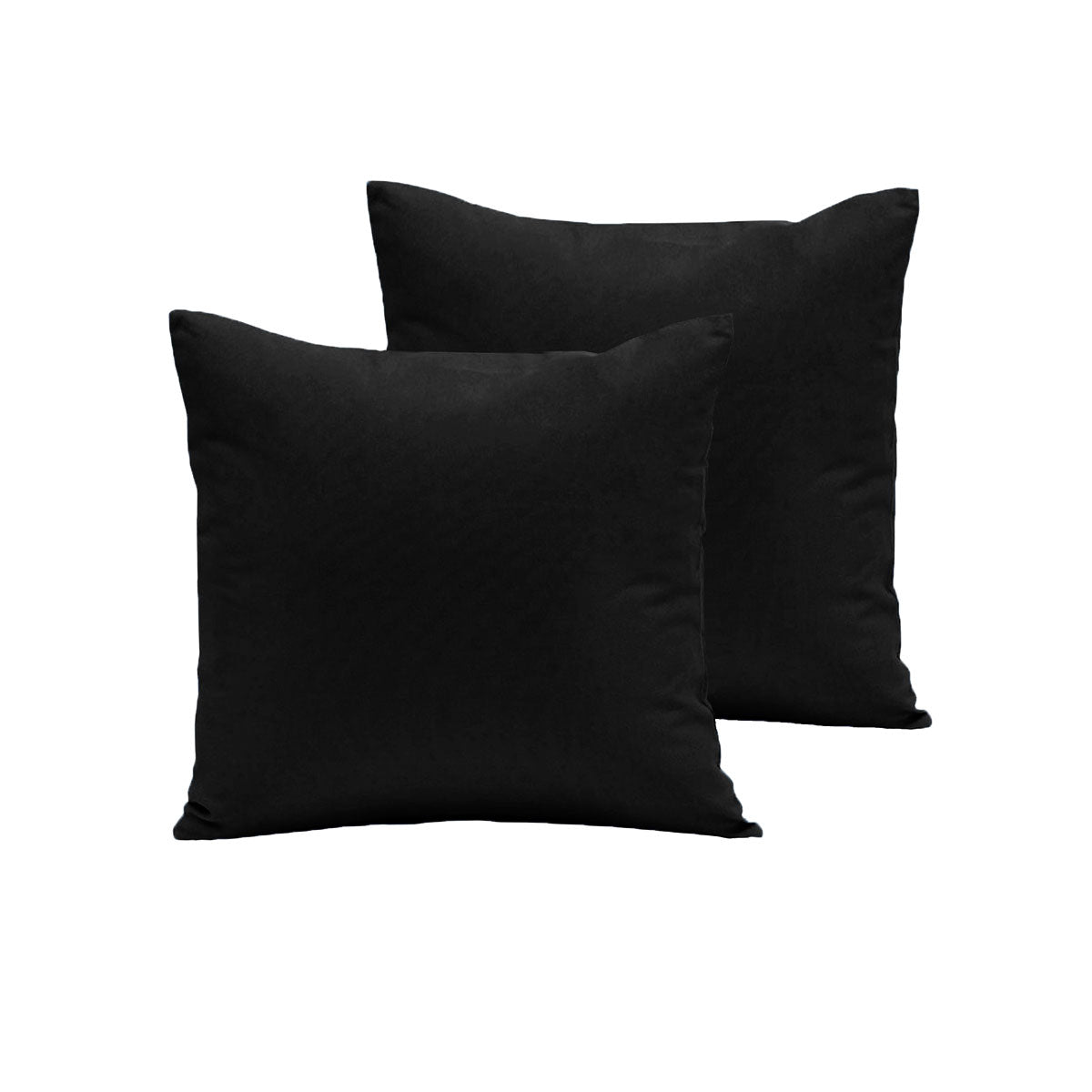 Polyester Cotton European Pillowcases Black 65 x 65 cm - Solid Colour Design