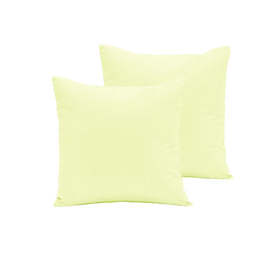 Buttercup Polyester Cotton European Pillowcases 65 x 65 cm - Solid Colour Design, Set of 2
