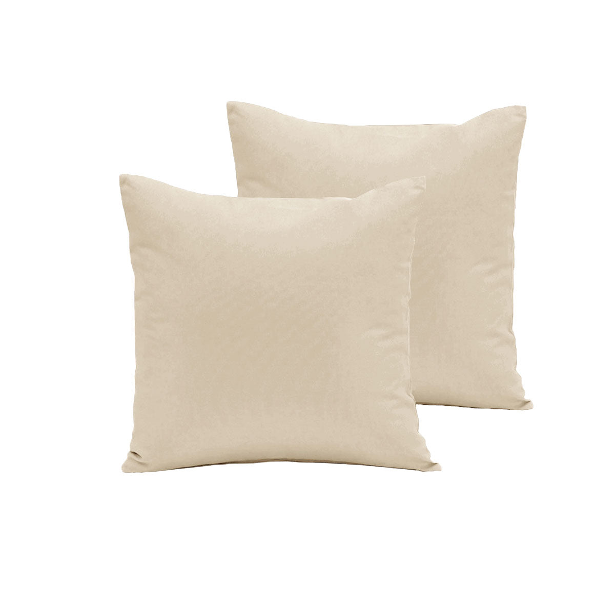 Ecru Polyester Cotton European Pillowcases 65 x 65 cm - Solid Colour Design, 2 Pack - SuperSaverAU - view 1