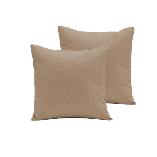 Pair of Polyester Cotton European Pillowcases 65 x 65 cm - Solid Colour Design