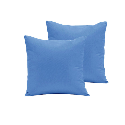 Mid Blue Polyester Cotton European Pillowcases 65 x 65 cm - Solid Design, Set of 2
