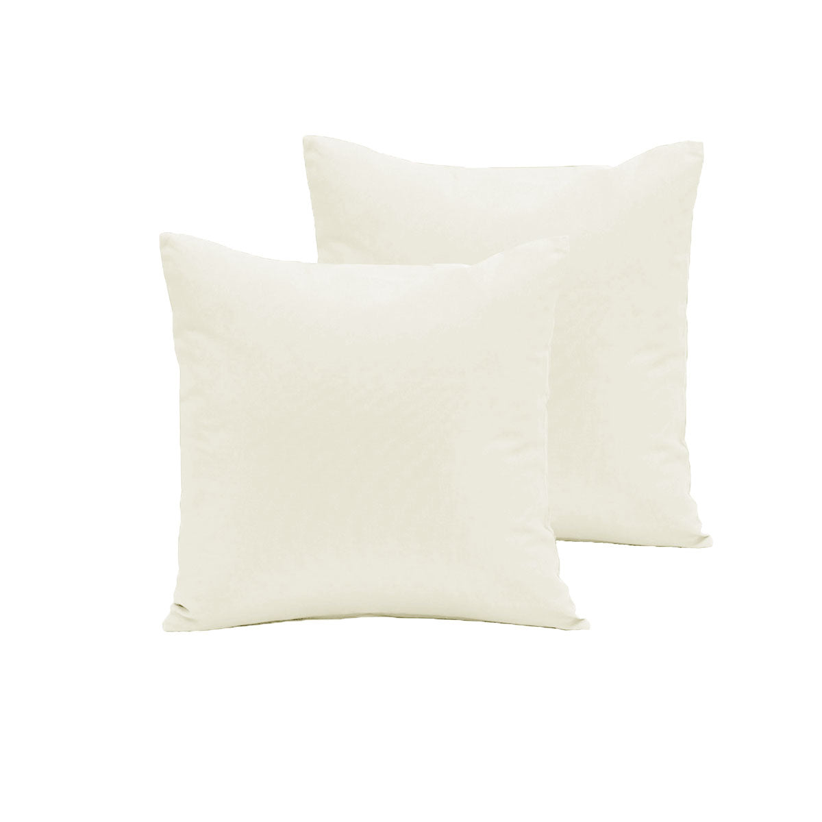 Off White Polyester Cotton European Pillowcases 65 x 65 cm - Solid Design, 2 Pack