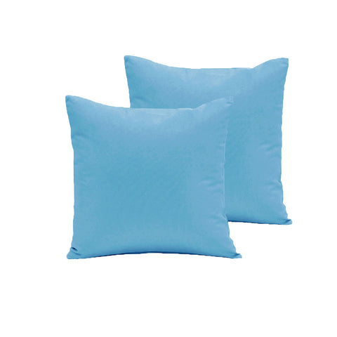 Sky Pair of Polyester Cotton European Pillowcases 65 x 65 cm - Solid Colour Design - SuperSaverAU - view 1