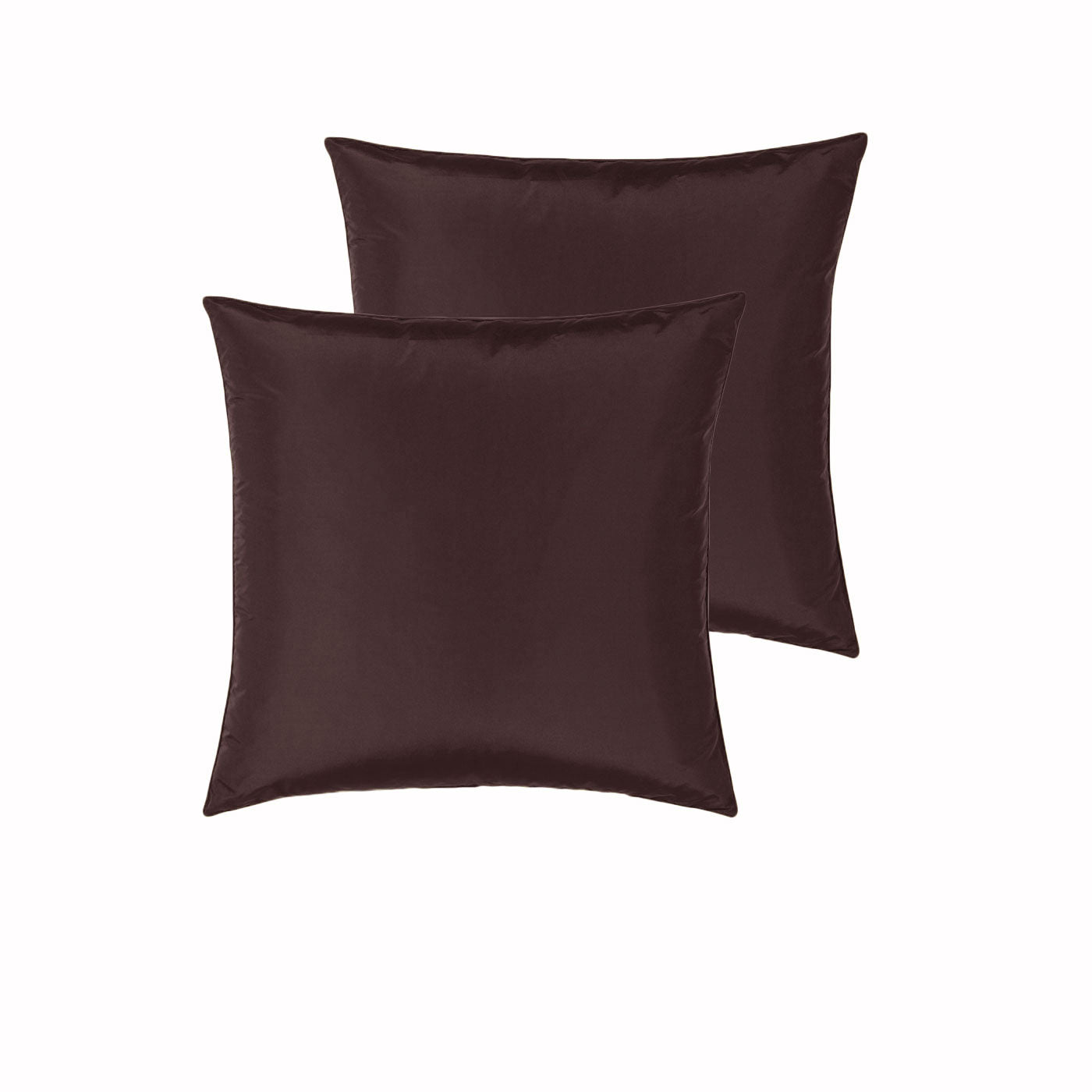 PepperMill Satin Pillowcases Pair 66cm x 66cm Chocolate - Soft & Tangle-Free