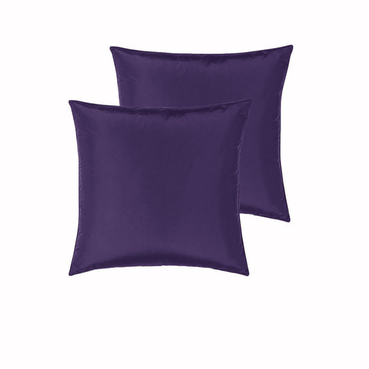 PepperMill Satin Pillowcases Pair 66cm x 66cm Eggplant, Soft & Tangle-Free