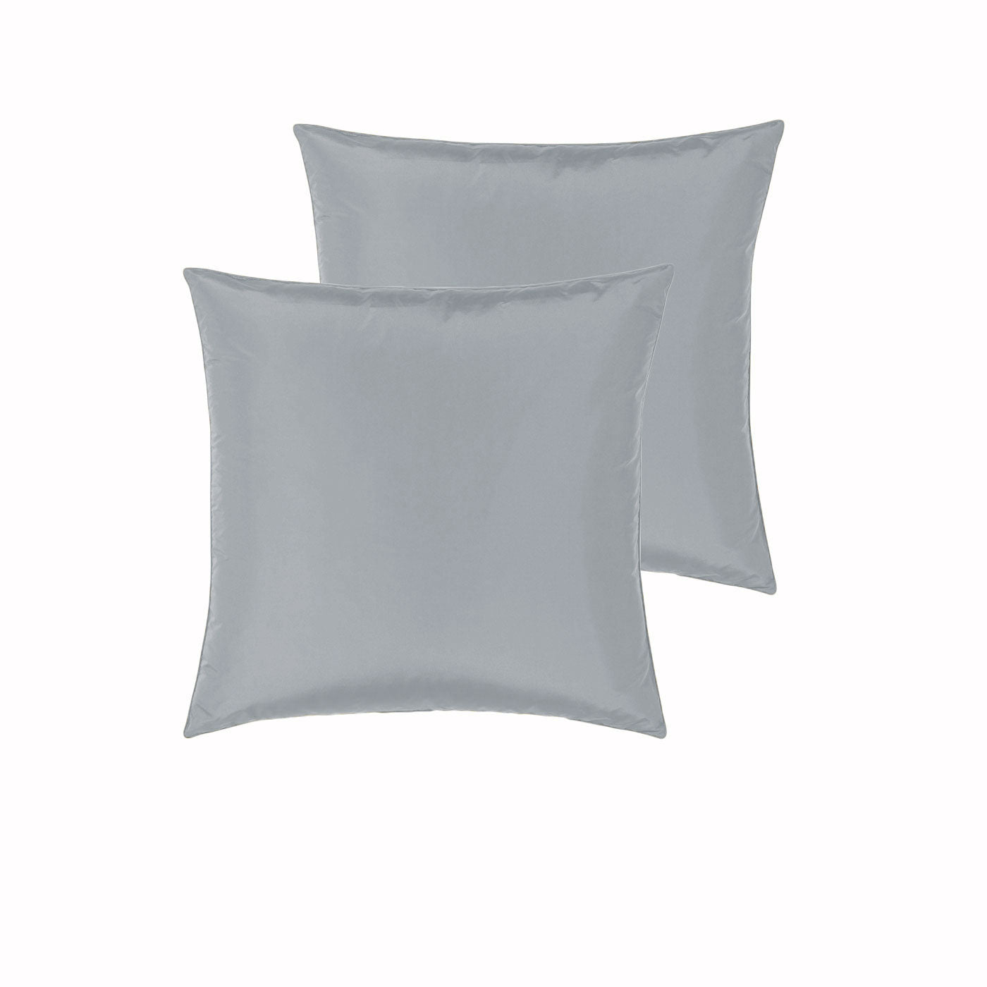 PepperMill Satin Pillowcases Pair 66cm x 66cm Silver - Soft, Tangle-Free