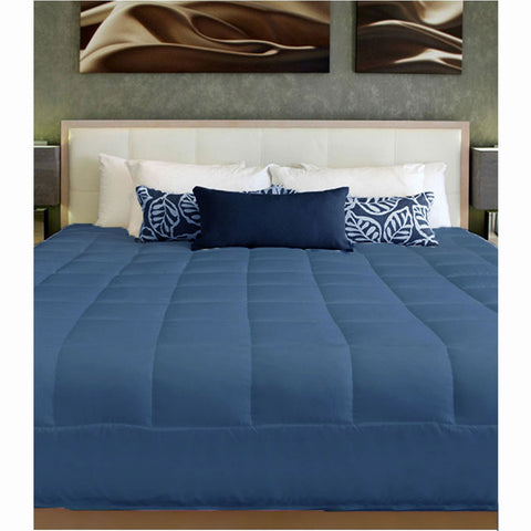 Navy Cushion Quilt Pad Single Size 140 cm x 210 cm, Machine Washable - SuperSaverAU - view 1